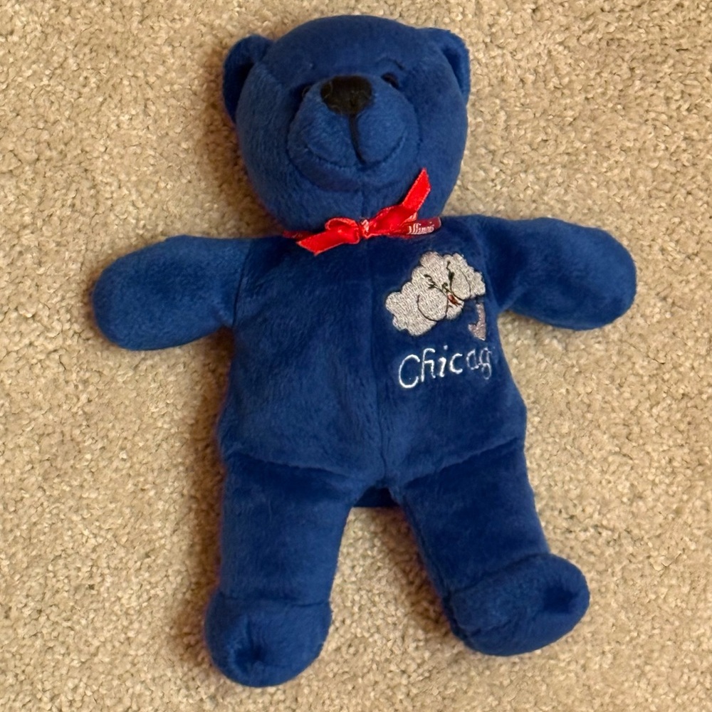 Symbolz Chicago “The Windy City” Blue Plush Teddy Bear Memorabilia Vintage